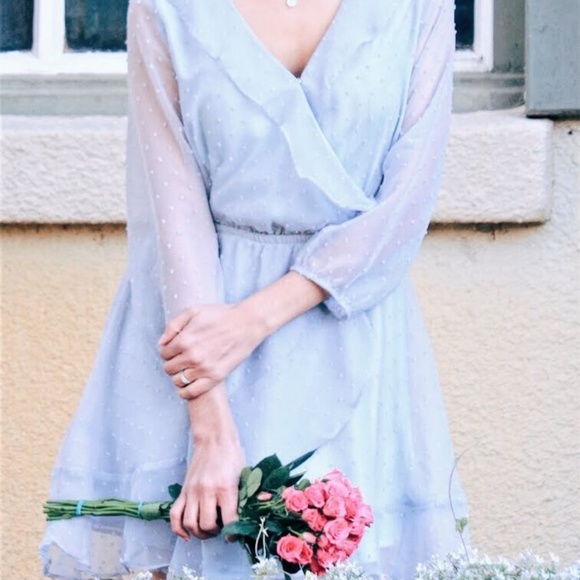 🦋Sapphire Skys Mini SwissDot Chiffon Dress🦋 - Picture 2 of 8